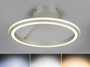 LED Deckenleuchte AMADOR Metall Silber, dimmbar & Lichtfarbe einstellbar Ø 45cm