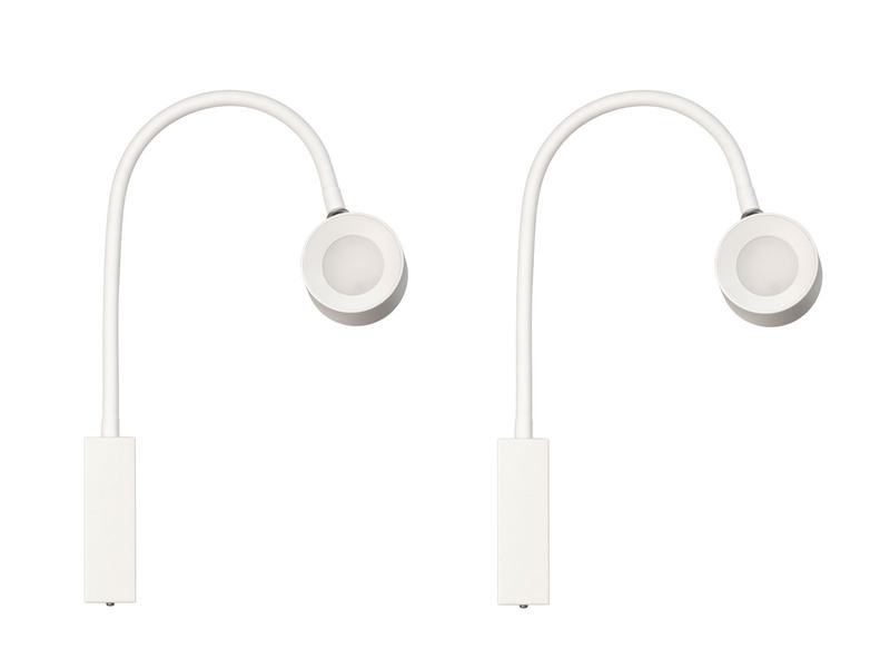 2er SET Akku Wandlampen Weiß, abnehmbarer Leuchtenkopf, Breite 7,5cm