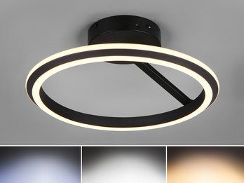 LED Deckenleuchte AMADOR Metall Schwarz, dimmbar & Lichtfarbe einstellbar Ø 45cm