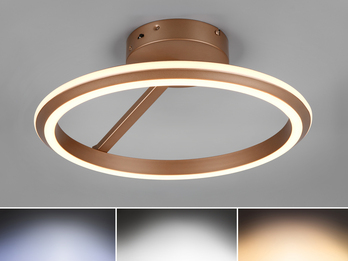 LED Deckenleuchte AMADOR Metall Coffee, dimmbar & Lichtfarbe einstellbar Ø 45cm