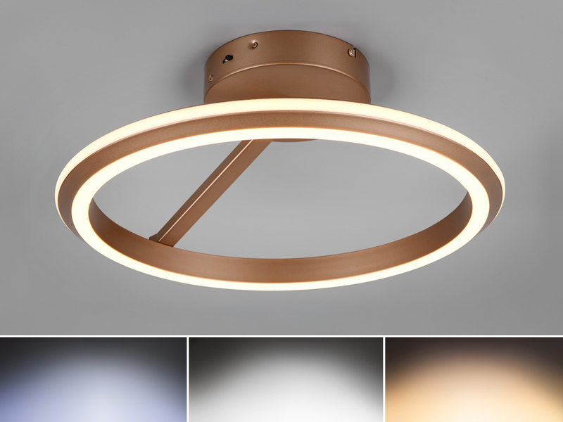 LED Deckenleuchte AMADOR Metall Coffee, dimmbar & Lichtfarbe einstellbar Ø 45cm