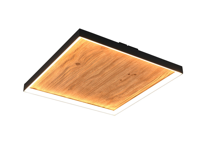 LED Deckenleuchte KALEA aus Naturholz flach & dimmbar, Quadrat 45cm