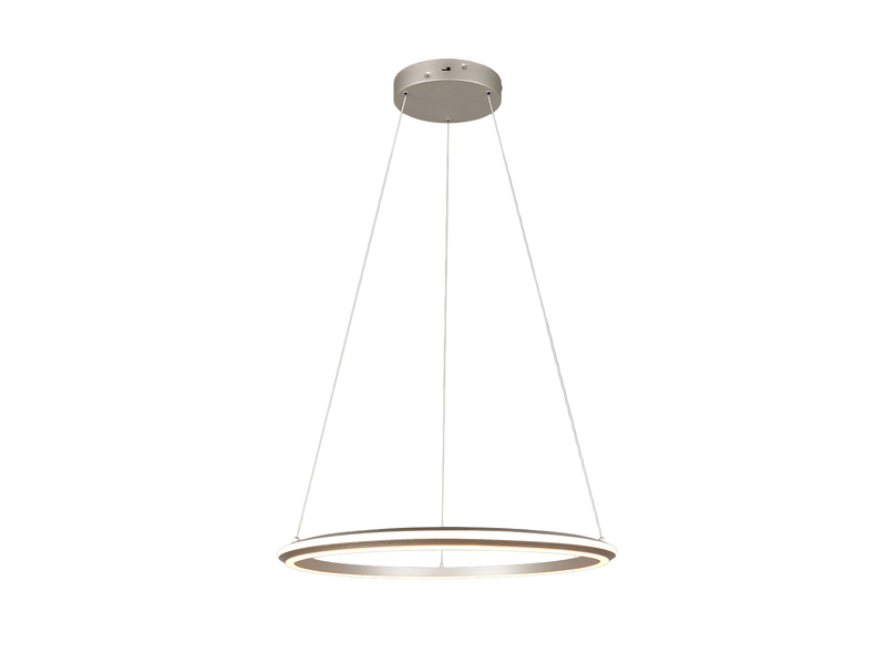 Pendelleuchte AMADOR Metall in Silber, LED dimmbar Lichtfarbe einstellbar Ø 75cm