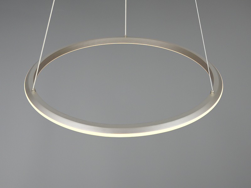 Pendelleuchte AMADOR Metall in Silber, LED dimmbar Lichtfarbe einstellbar Ø 75cm