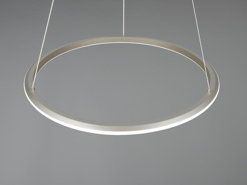 Pendelleuchte AMADOR Metall in Silber, LED dimmbar Lichtfarbe einstellbar Ø 75cm