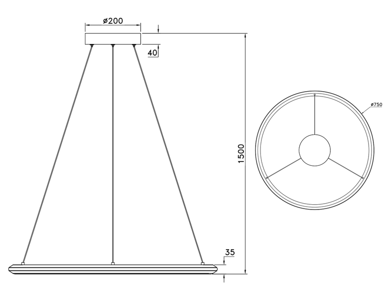 Pendelleuchte AMADOR Metall in Silber, LED dimmbar Lichtfarbe einstellbar Ø 75cm