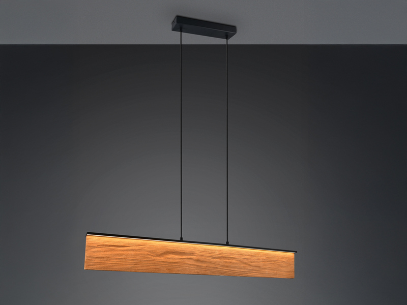 LED Pendelleuchte KALEA aus Naturholz dimmbar über Touch, Breite 110cm