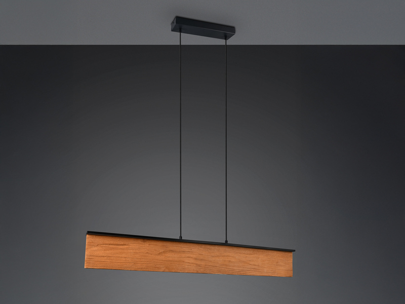 LED Pendelleuchte KALEA aus Naturholz dimmbar über Touch, Breite 110cm