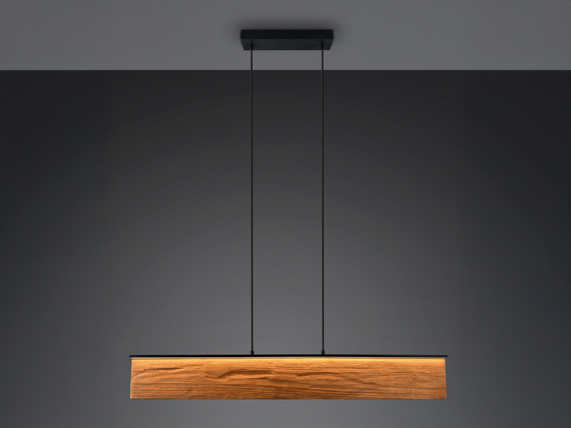 LED Pendelleuchte KALEA aus Naturholz dimmbar über Touch, Breite 110cm