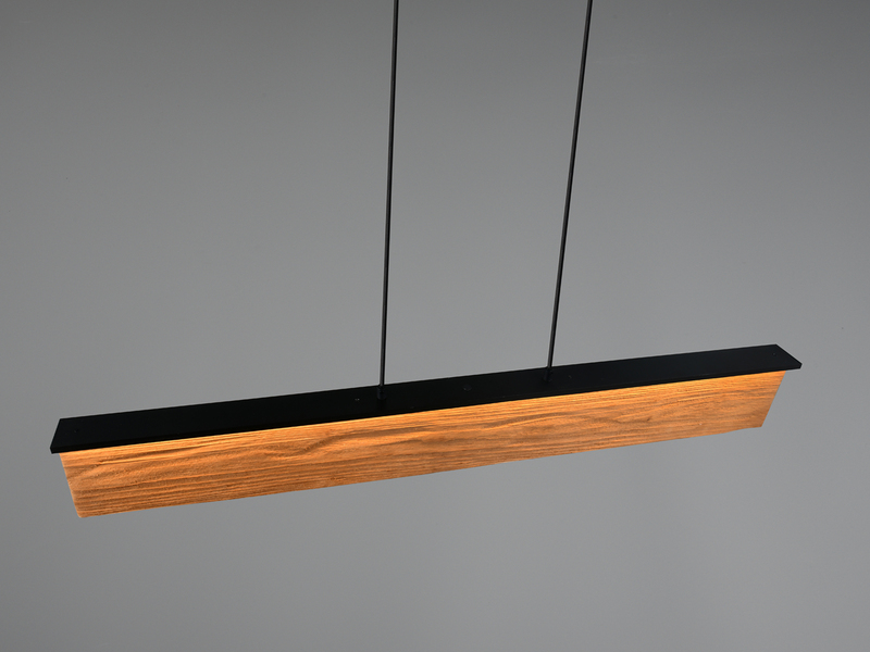 LED Pendelleuchte KALEA aus Naturholz dimmbar über Touch, Breite 110cm