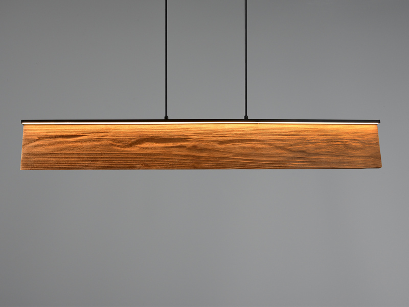 LED Pendelleuchte KALEA aus Naturholz dimmbar über Touch, Breite 110cm