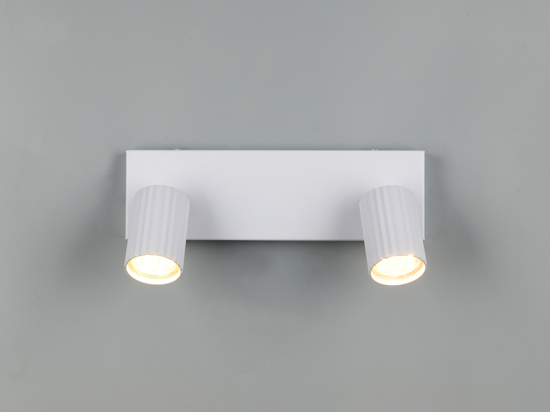 LED Deckenstrahler 2-flammig aus Metall Weiß, Breite 30cm