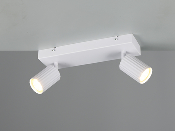 LED Deckenstrahler 2-flammig aus Metall Weiß, Breite 30cm