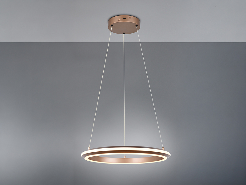 LED Pendelleuchte AMADOR Metall Coffee, dimmbar & Lichtfarbe einstellbar Ø 45cm