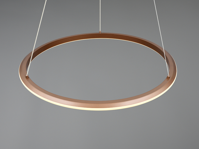 LED Pendelleuchte AMADOR Metall Coffee, dimmbar & Lichtfarbe einstellbar Ø 45cm