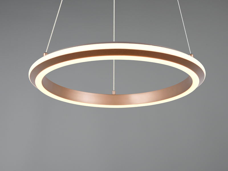 LED Pendelleuchte AMADOR Metall Coffee, dimmbar & Lichtfarbe einstellbar Ø 45cm