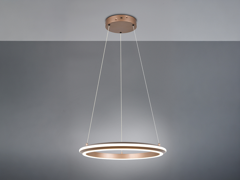 LED Pendelleuchte AMADOR Metall Coffee, dimmbar & Lichtfarbe einstellbar Ø 45cm