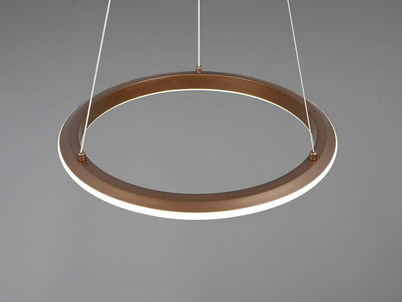 LED Pendelleuchte AMADOR Metall Coffee, dimmbar & Lichtfarbe einstellbar Ø 45cm