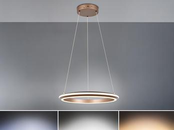LED Pendelleuchte AMADOR Metall Coffee, dimmbar & Lichtfarbe einstellbar Ø 45cm