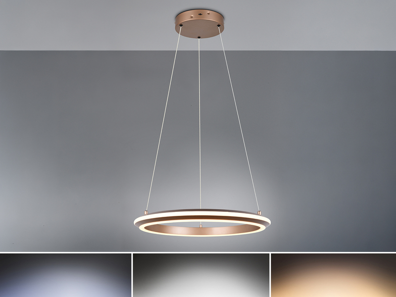 LED Pendelleuchte AMADOR Metall Coffee, dimmbar & Lichtfarbe einstellbar Ø 45cm