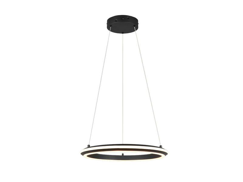 Pendelleuchte AMADOR Metall in Schwarz LED dimmbar Lichtfarbe einstellbar Ø 45cm