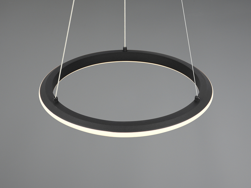LED Pendelleuchte AMADOR Metall Schwarz, dimmbar & Lichtfarbe einstellbar Ø 45cm