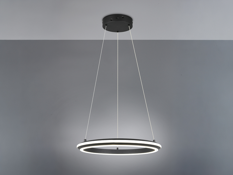 Pendelleuchte AMADOR Metall in Schwarz LED dimmbar Lichtfarbe einstellbar Ø 45cm