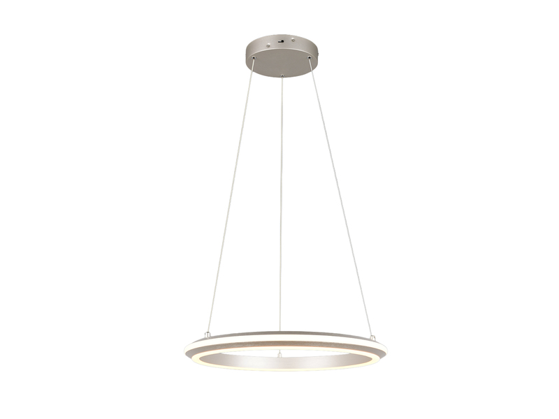 LED Pendelleuchte AMADOR Metall Silber, dimmbar & Lichtfarbe einstellbar Ø 45cm