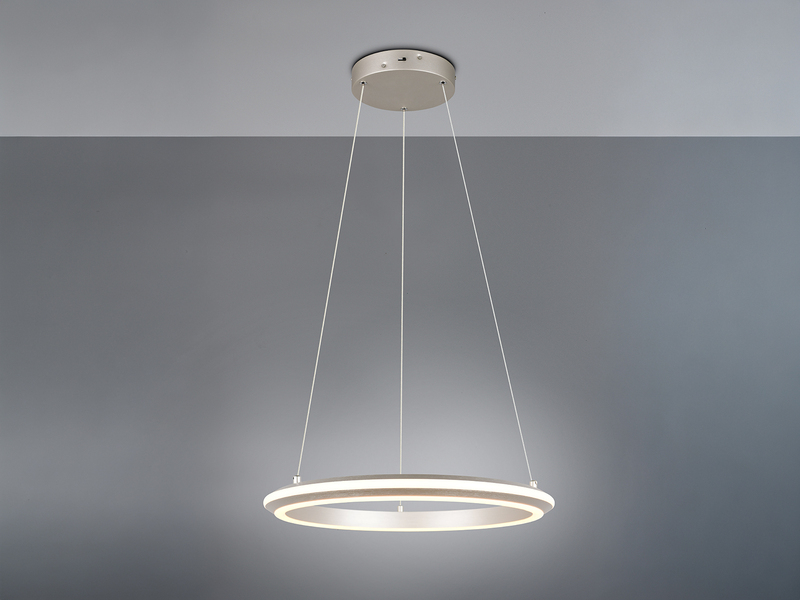 LED Pendelleuchte AMADOR Metall Silber, dimmbar & Lichtfarbe einstellbar Ø 45cm