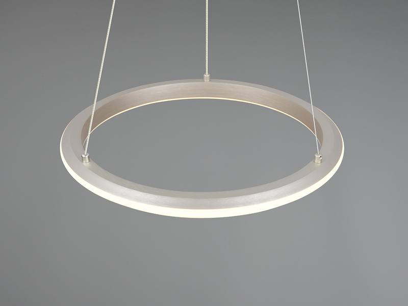 LED Pendelleuchte AMADOR Metall Silber, dimmbar & Lichtfarbe einstellbar Ø 45cm