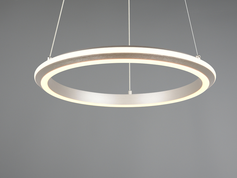 Pendelleuchte AMADOR Metall in Silber LED dimmbar Lichtfarbe einstellbar Ø 45cm