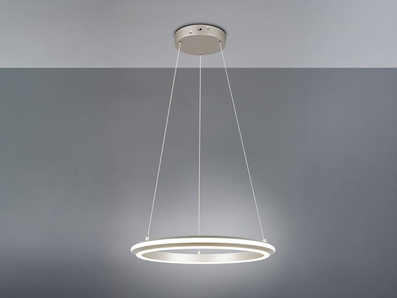 LED Pendelleuchte AMADOR Metall Silber, dimmbar & Lichtfarbe einstellbar Ø 45cm