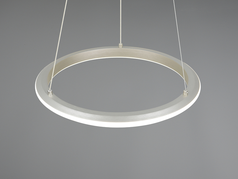 LED Pendelleuchte AMADOR Metall Silber, dimmbar & Lichtfarbe einstellbar Ø 45cm