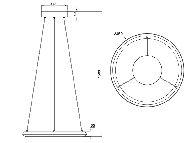 LED Pendelleuchte AMADOR Metall Silber, dimmbar & Lichtfarbe einstellbar Ø 45cm