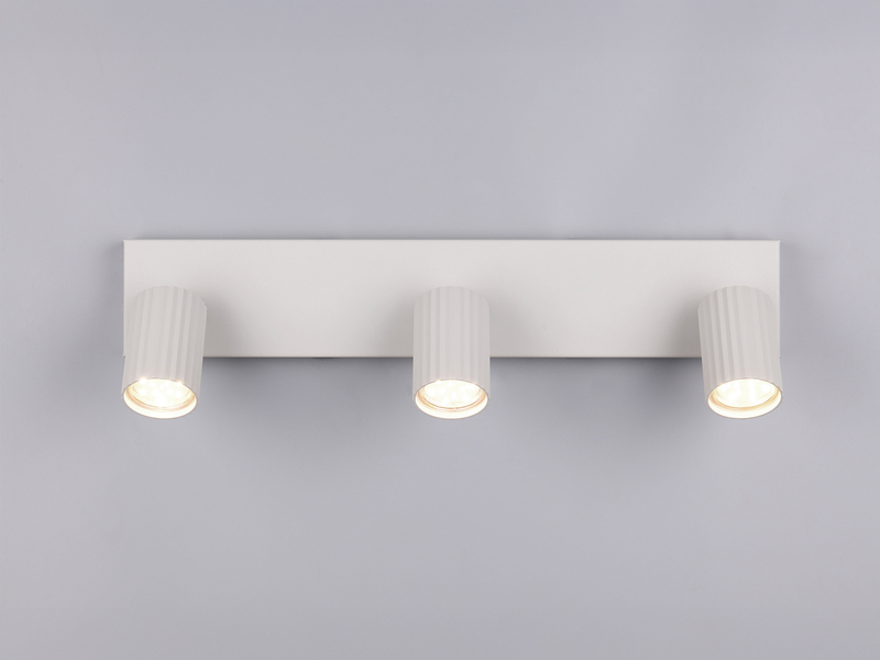 LED Deckenstrahler 3-flammig aus Metall Hellgrau, Breite 50cm
