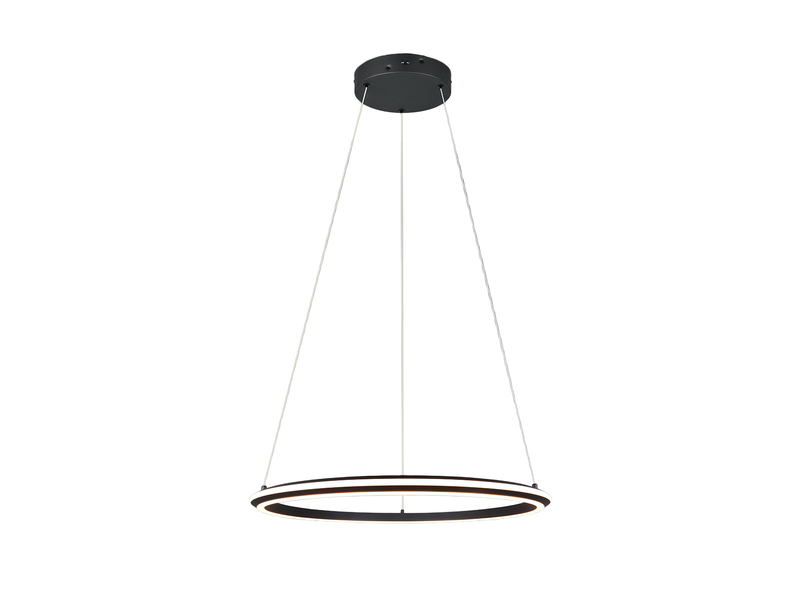 Pendelleuchte AMADOR Metall in Schwarz LED dimmbar Lichtfarbe einstellbar Ø 75cm