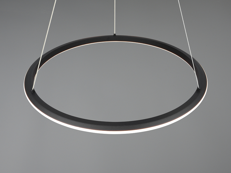 Große LED Pendelleuchte AMADOR Schwarz, dimmbar & Lichtfarbe einstellbar Ø 75cm