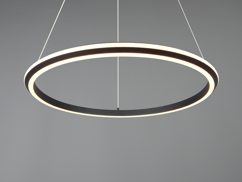 Pendelleuchte AMADOR Metall in Schwarz LED dimmbar Lichtfarbe einstellbar Ø 75cm