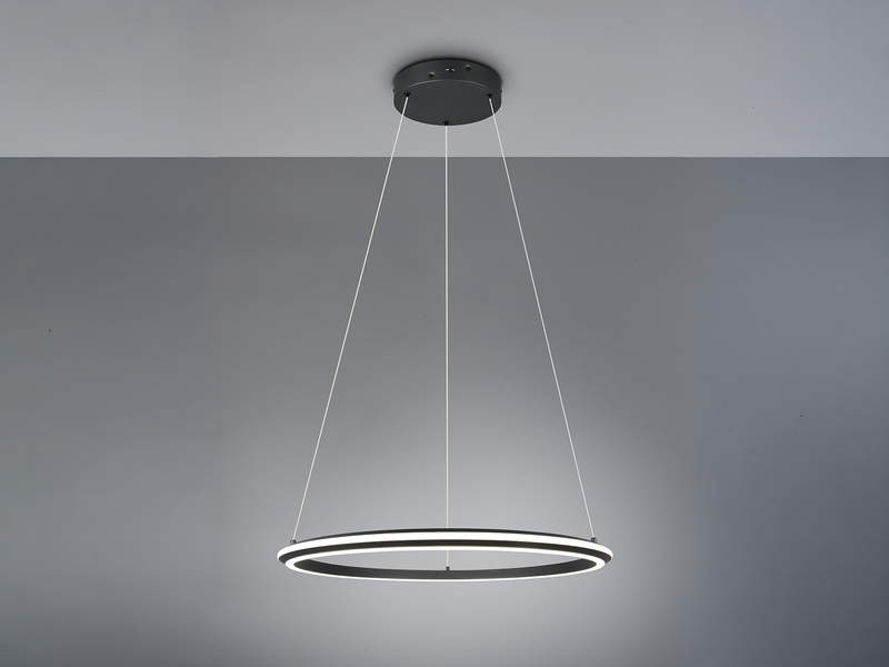 Pendelleuchte AMADOR Metall in Schwarz LED dimmbar Lichtfarbe einstellbar Ø 75cm