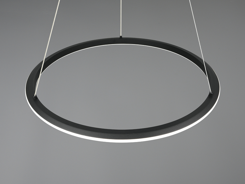 Pendelleuchte AMADOR Metall in Schwarz LED dimmbar Lichtfarbe einstellbar Ø 75cm