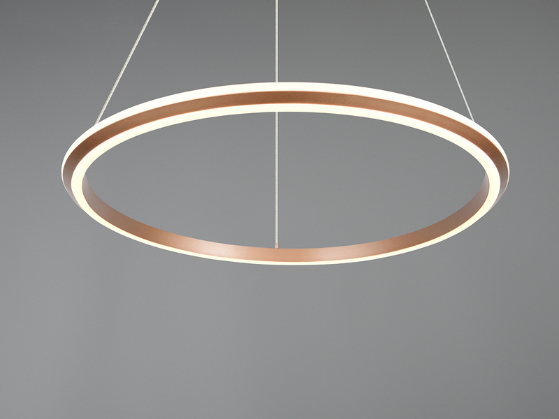 Große LED Pendelleuchte AMADOR Coffee, dimmbar & Lichtfarbe einstellbar Ø 75cm