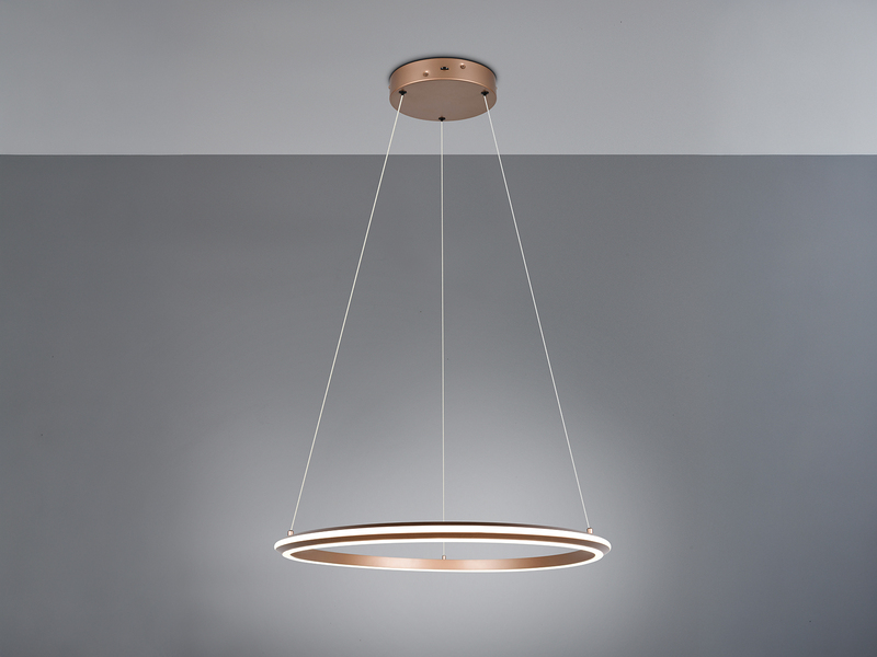 Große LED Pendelleuchte AMADOR Coffee, dimmbar & Lichtfarbe einstellbar Ø 75cm