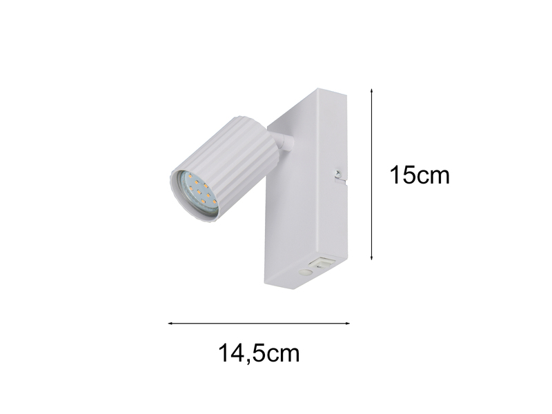 LED Innen Wandstrahler Weiß mit Schalter, Spot schwenkbar, Höhe 15cm