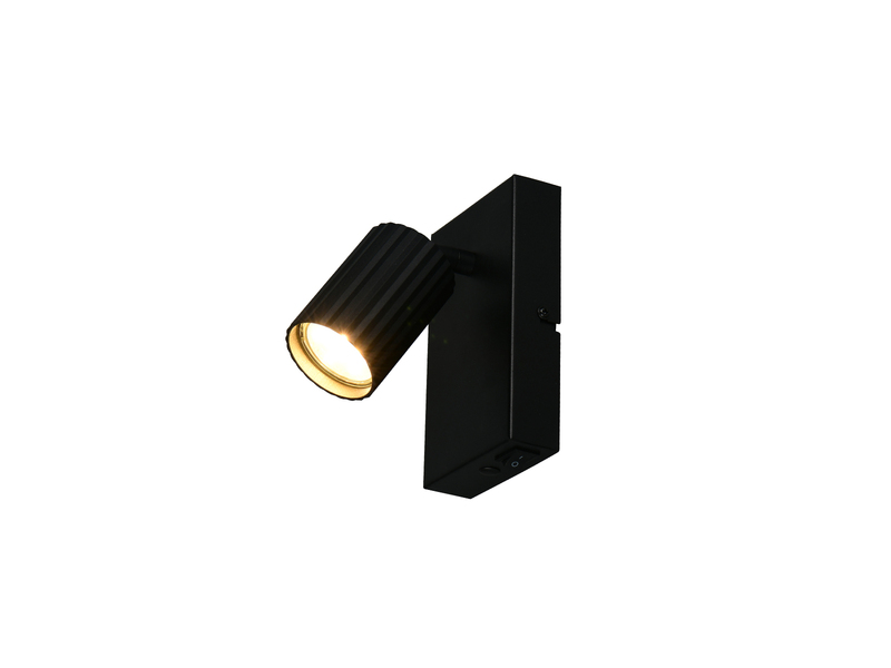 LED Innen Wandstrahler Schwarz mit Schalter, Spot schwenkbar, Höhe 15cm