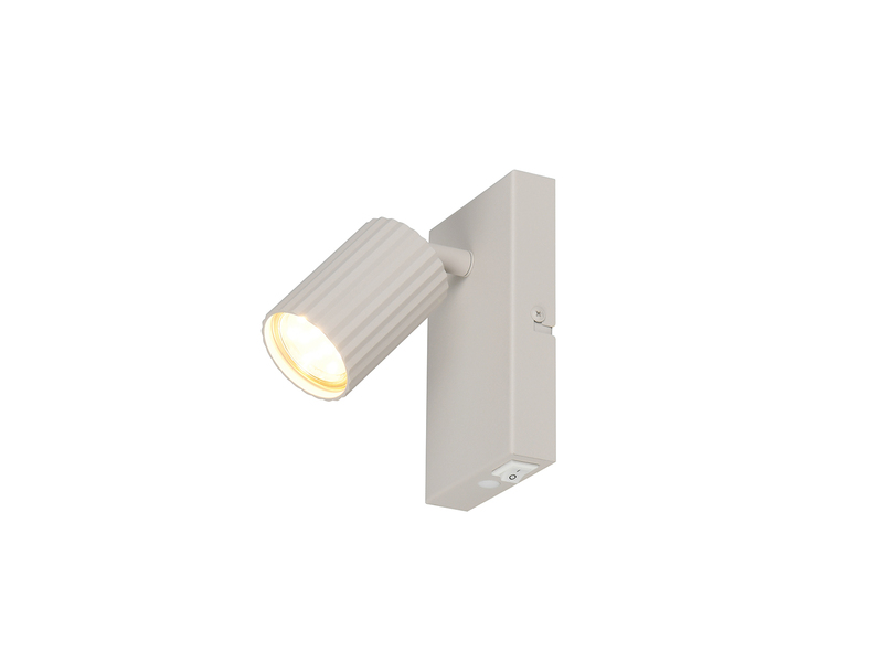 LED Innen Wandstrahler Hellgrau mit Schalter, Spot schwenkbar, Höhe 15cm