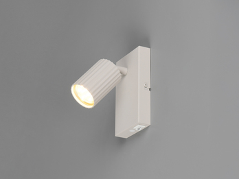 LED Innen Wandstrahler Hellgrau mit Schalter, Spot schwenkbar, Höhe 15cm