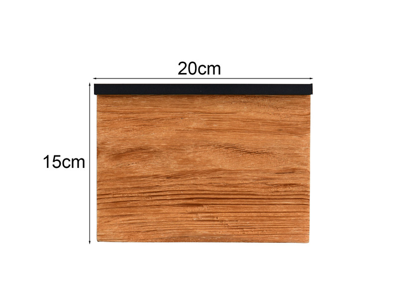 2er Set LED Wandleuchten aus Naturholz flach & dimmbar, Breite 20cm