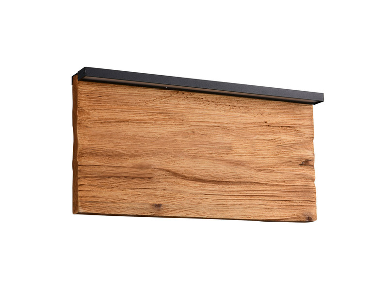2er Set LED Wandleuchten aus Naturholz flach & dimmbar, Breite 30cm