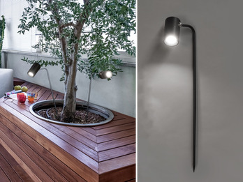 Akku Gartenstrahler MAGNETIC mit Erdspieß, dimmbar & Tageslicht, Höhe 57cm
