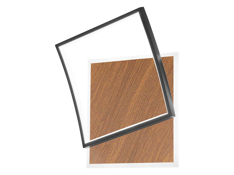 LED Deckenleuchte OVEST Naturholz, flach & Lichtfarbe einstellbar, Breite 37cm